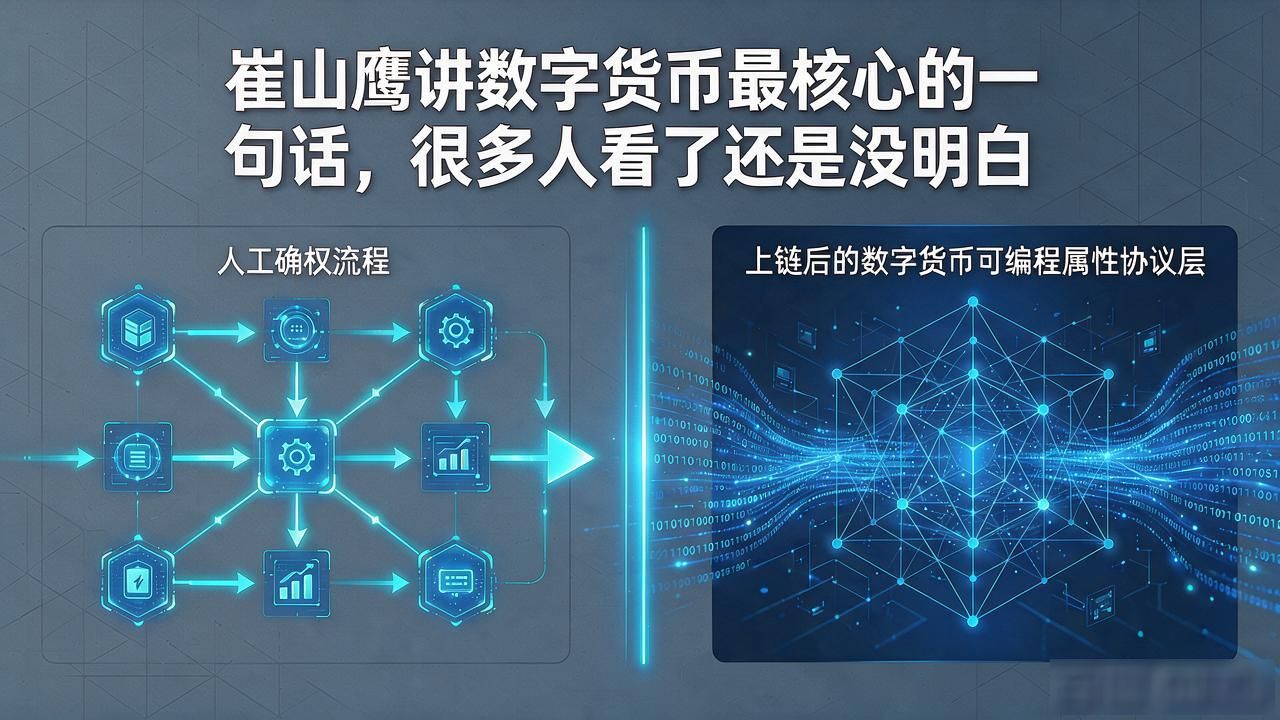 崔山鹰讲数字货币最核心的一句话，很多人看了还是没明白