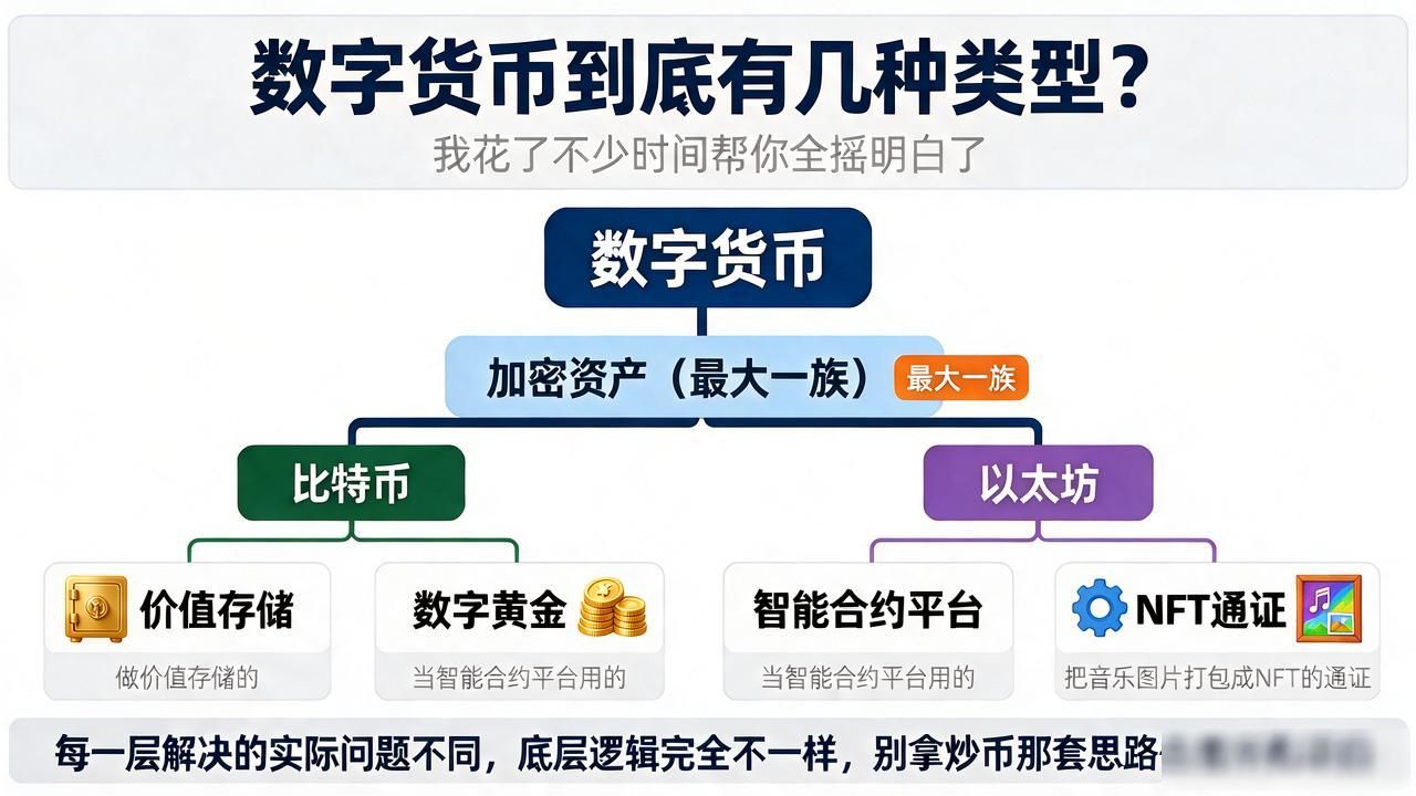 有几种类型数字货币_央行数字货币与加密资产区别_数字货币四大分类详解