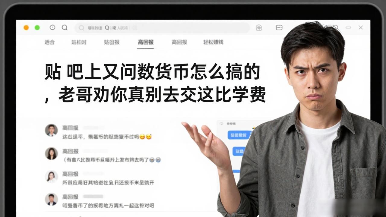贴吧上又问数字货币怎么搞的，老哥劝你真别去交这笔学费