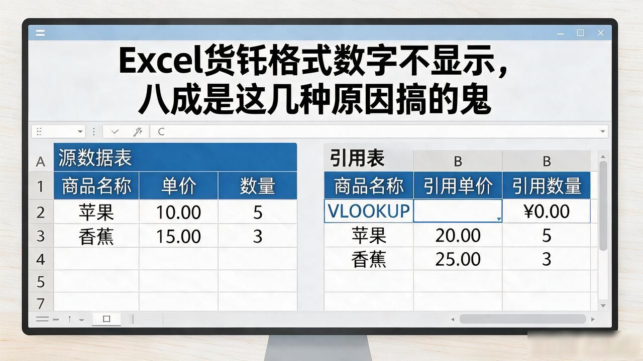 Excel货币格式数字不显示，八成是这几种原因搞的鬼