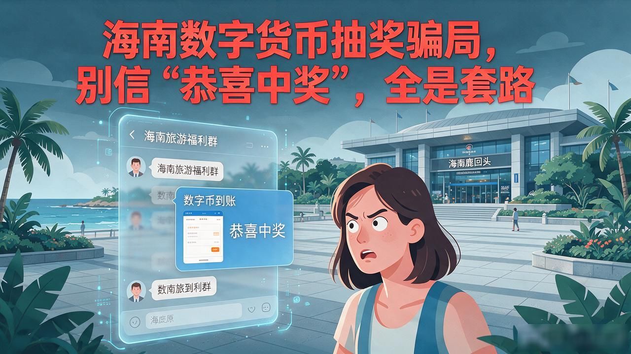 海南数字货币抽奖骗局，别信"恭喜中奖"，全是套路