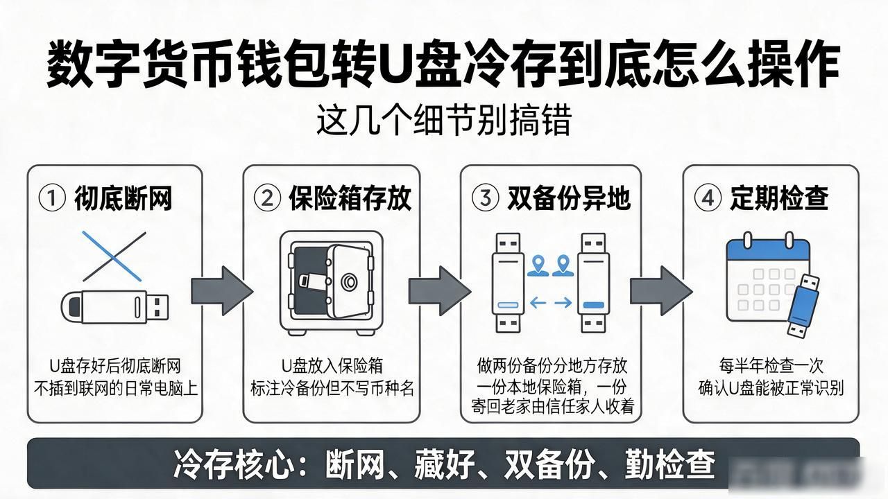 数字货币钱包转U盘冷存到底怎么操作，这几个细节别搞错
